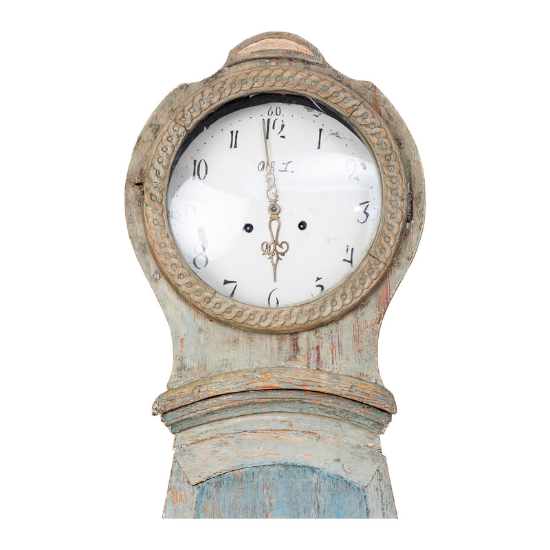 Swedish Blue and Grey Tallcase Clock