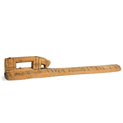 Swedish Painted Mangle Board with Horse Handle , dated 1840