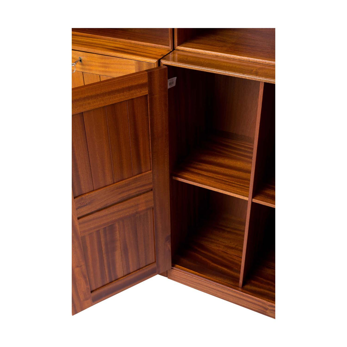 Danish Cuban Mahogany Two Door Storage Cabinet with Bookcase Top Eleish Van Breems Home
