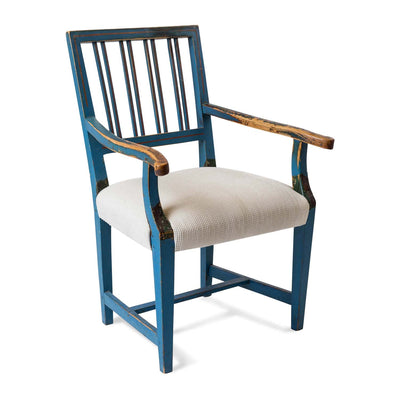 Swedish Blue Painted Armchair, 19th century