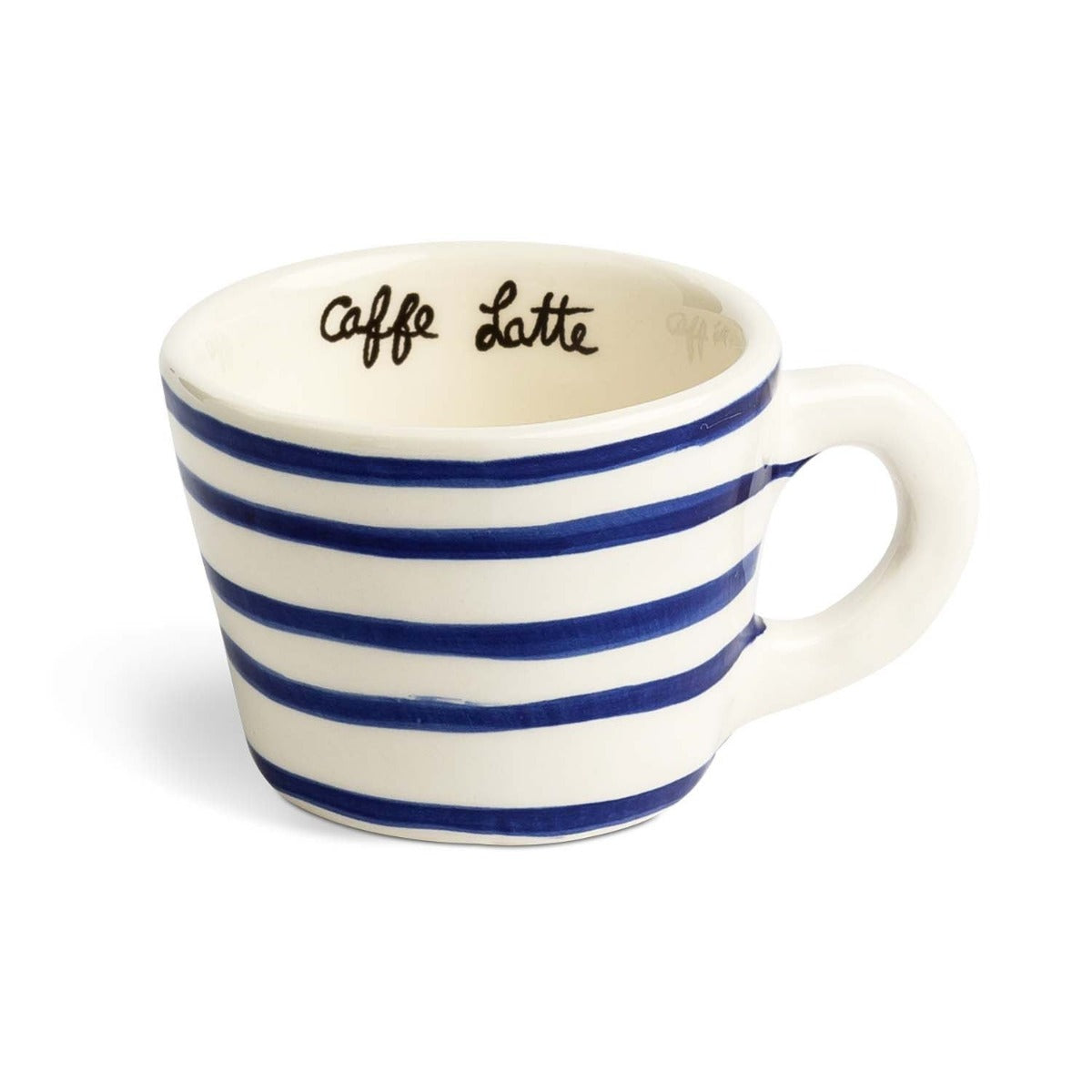 Blue & White Striped Latte Cup