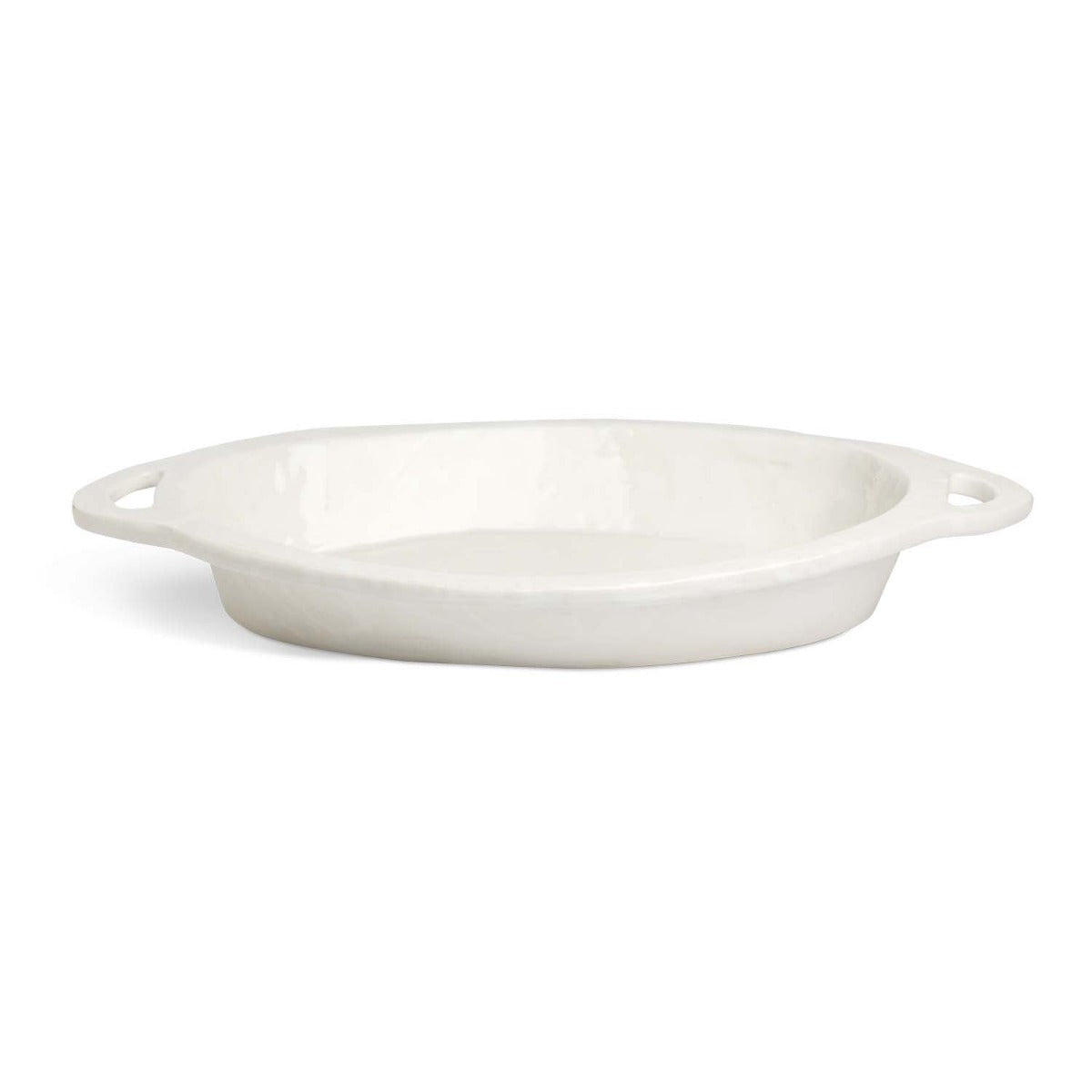 White Oval Serving Dish with Handles Eleish Van Breems Home