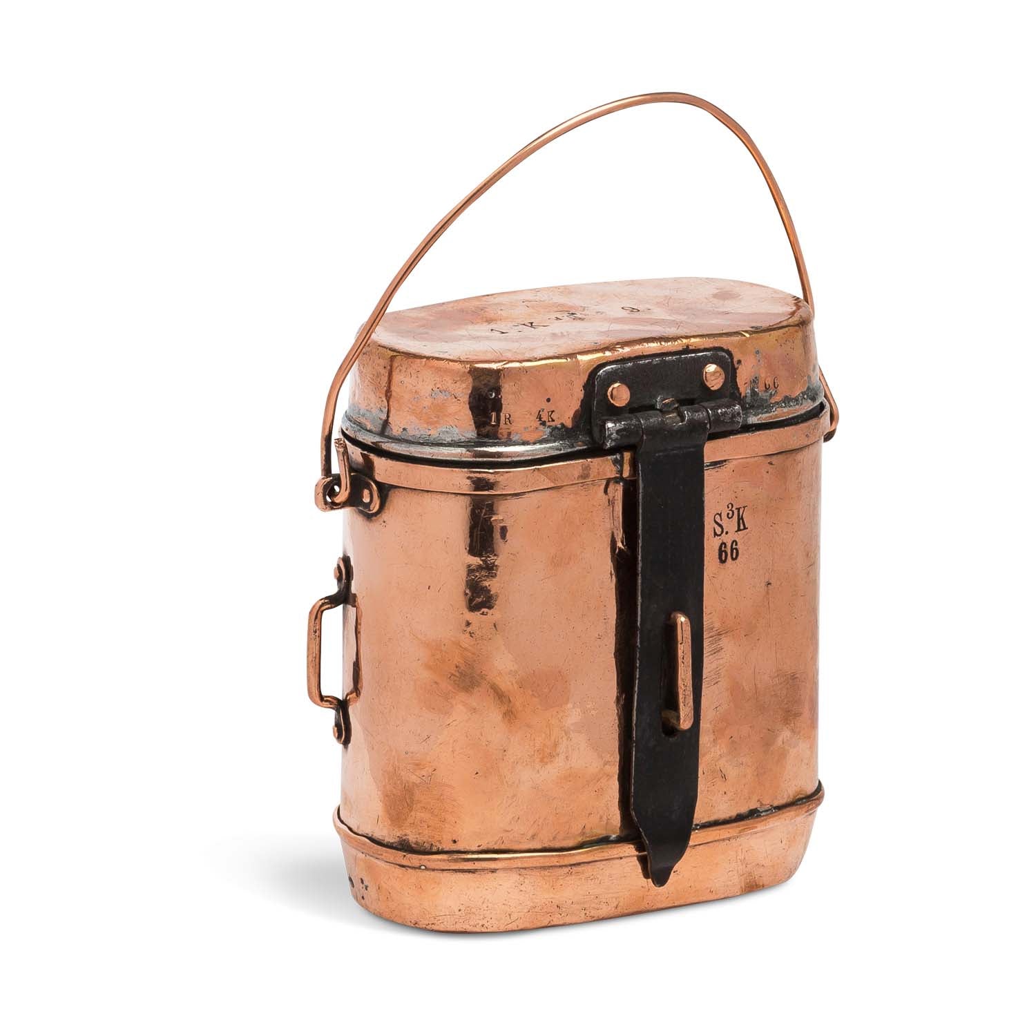 19th c Swedish Military Copper Lunch Pail Eleish Van Breems Home