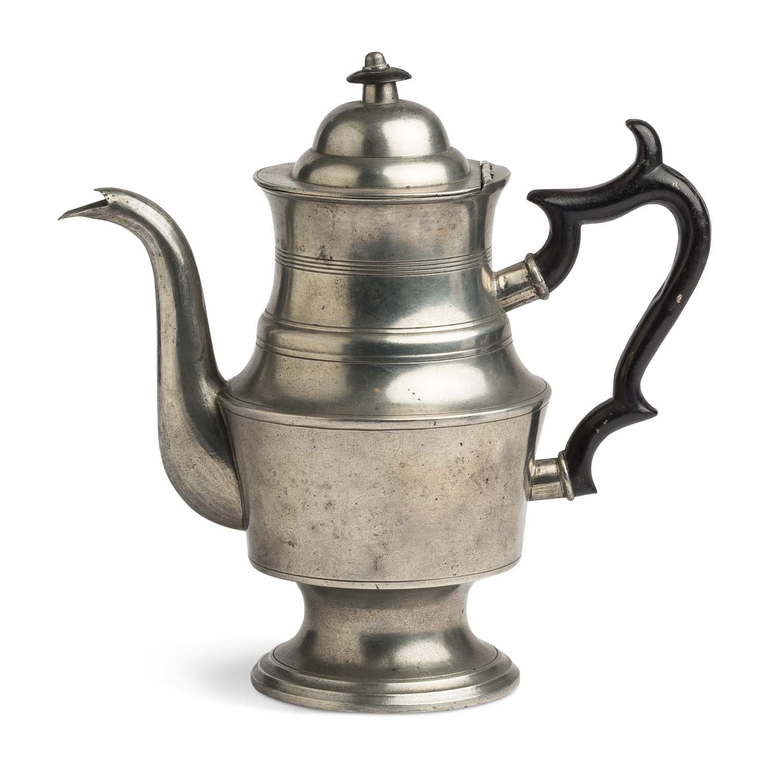 Middletown, Connecticut Pewter Teapot, 19th c Eleish Van Breems Home