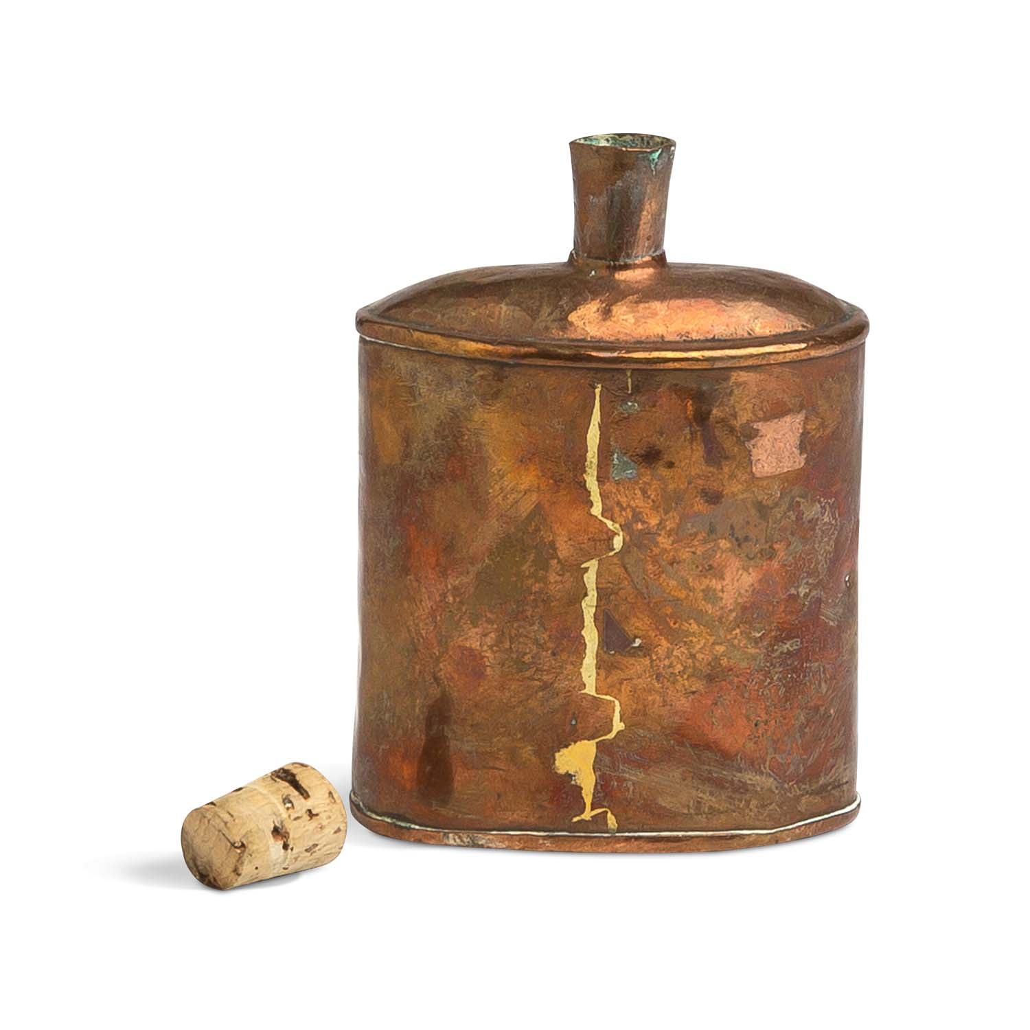 19th C. Swedish Copper Flask - Eleish Van Breems Home