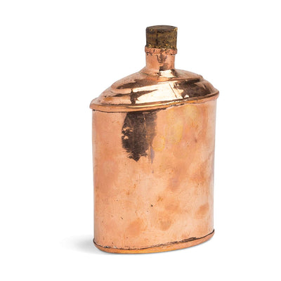 19th C Swedish Copper Flask W/Cork