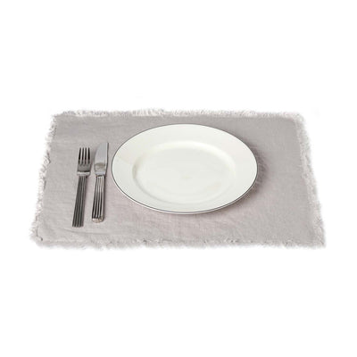 Rustic 100% Linen Placemat with Fringe