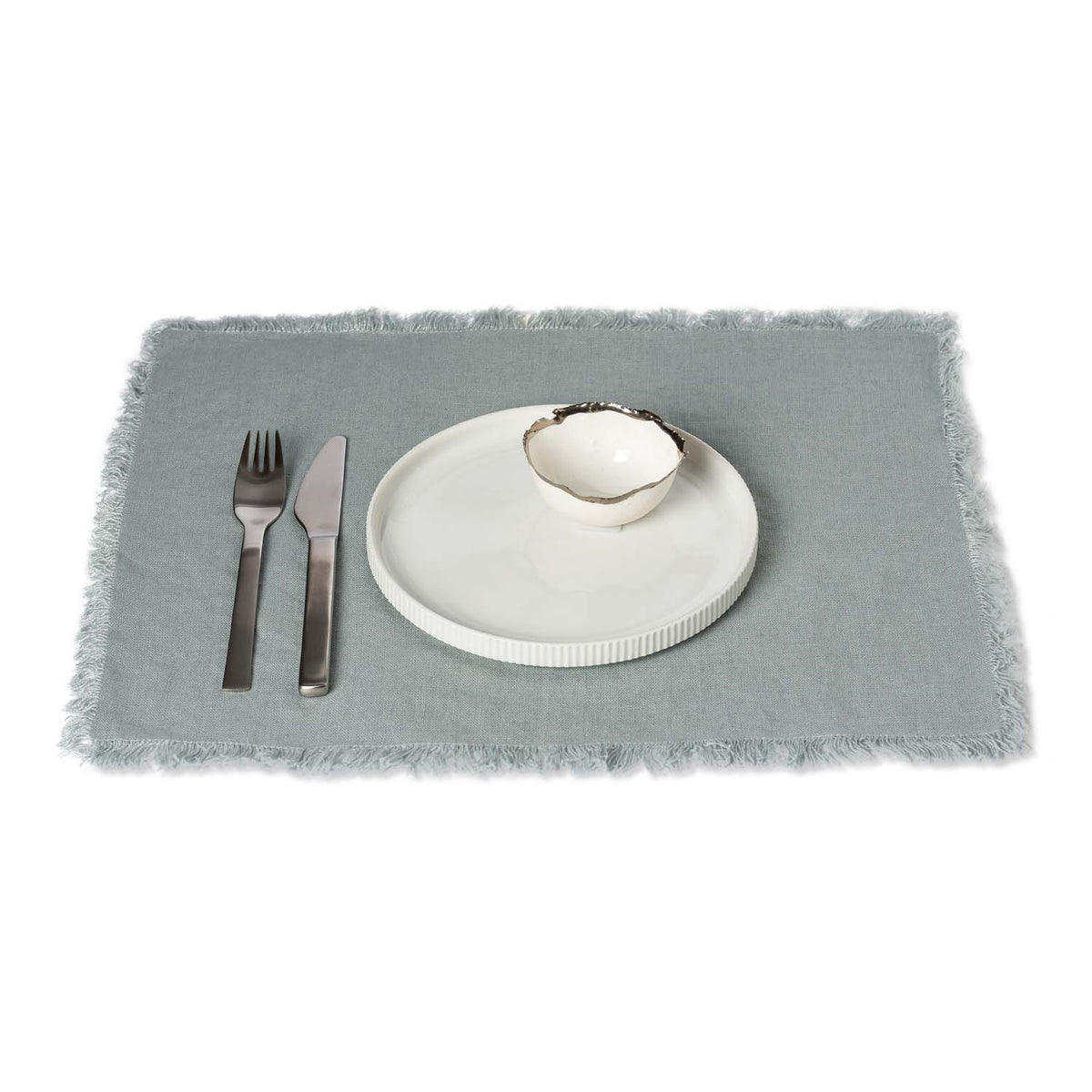 Rustic 100% Linen Placemat with Fringe Eleish Van Breems Home