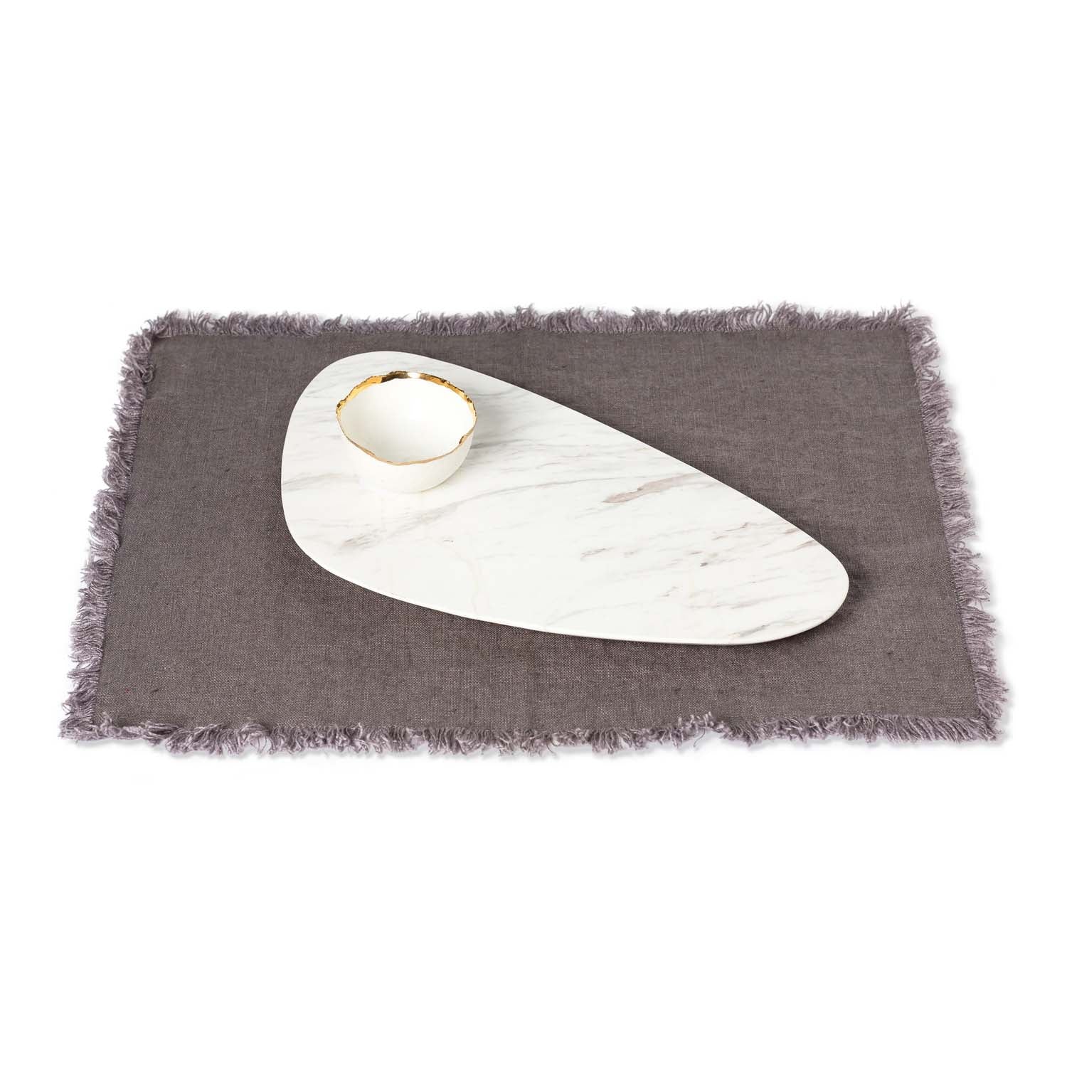 Rustic 100% Linen Placemat with Fringe Eleish Van Breems Home