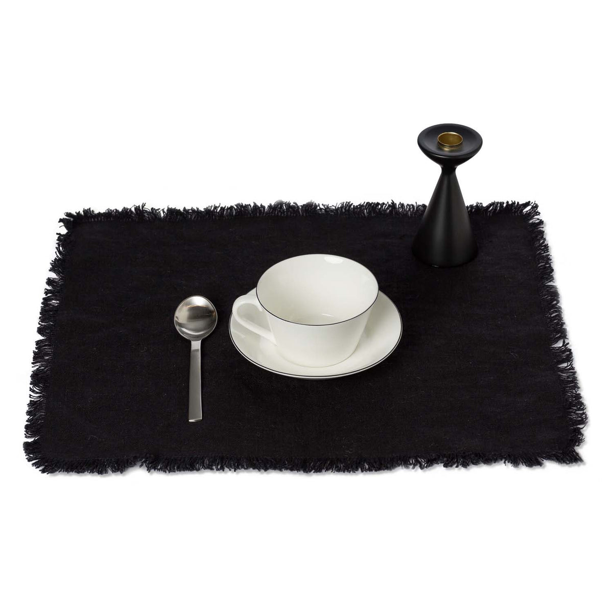 Rustic 100% Linen Placemat with Fringe Eleish Van Breems Home