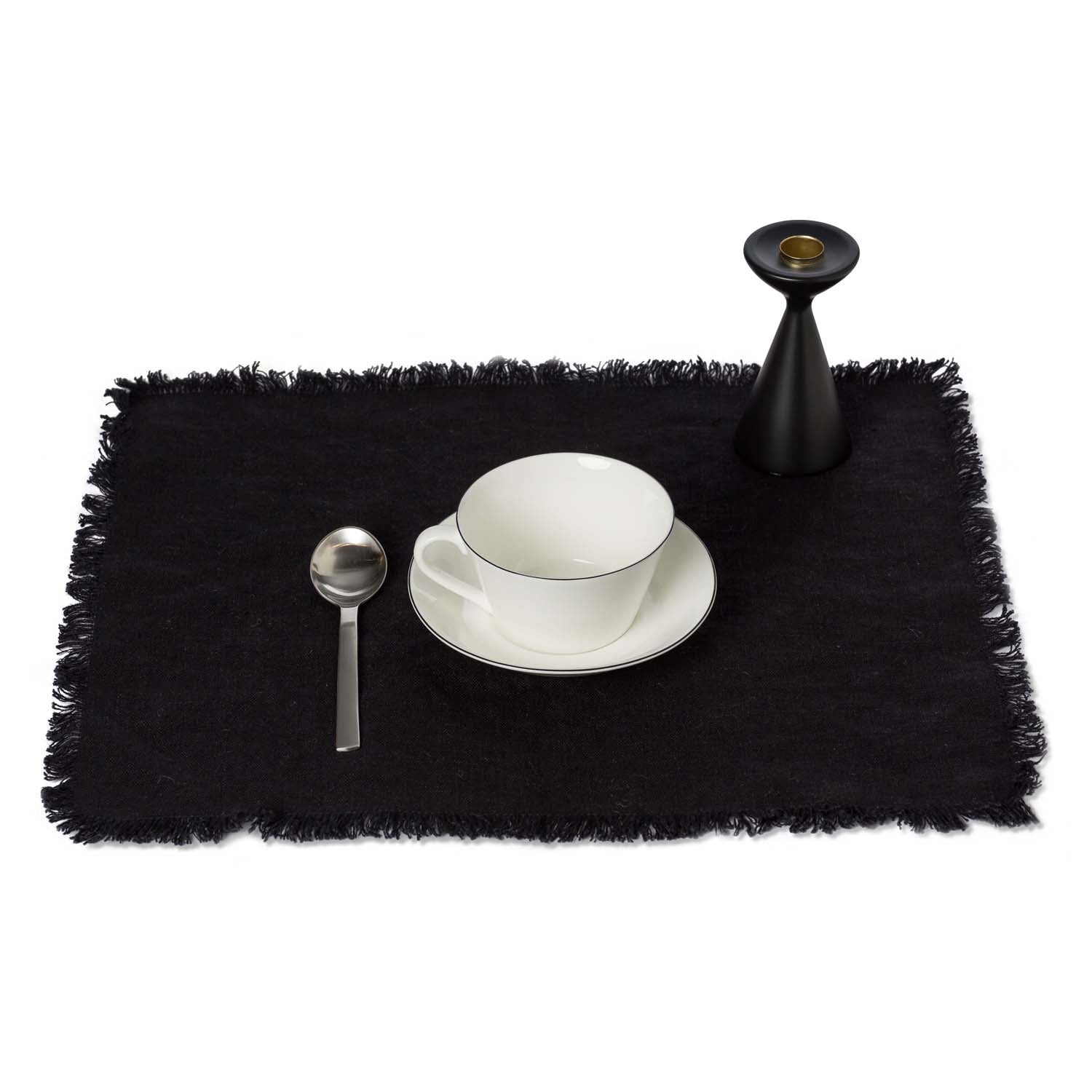 Rustic 100% Linen Placemat with Fringe Eleish Van Breems Home