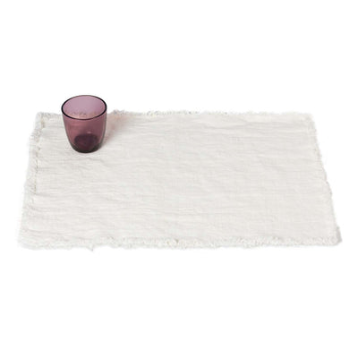 Burlap Fringe 100% Linen Placemat