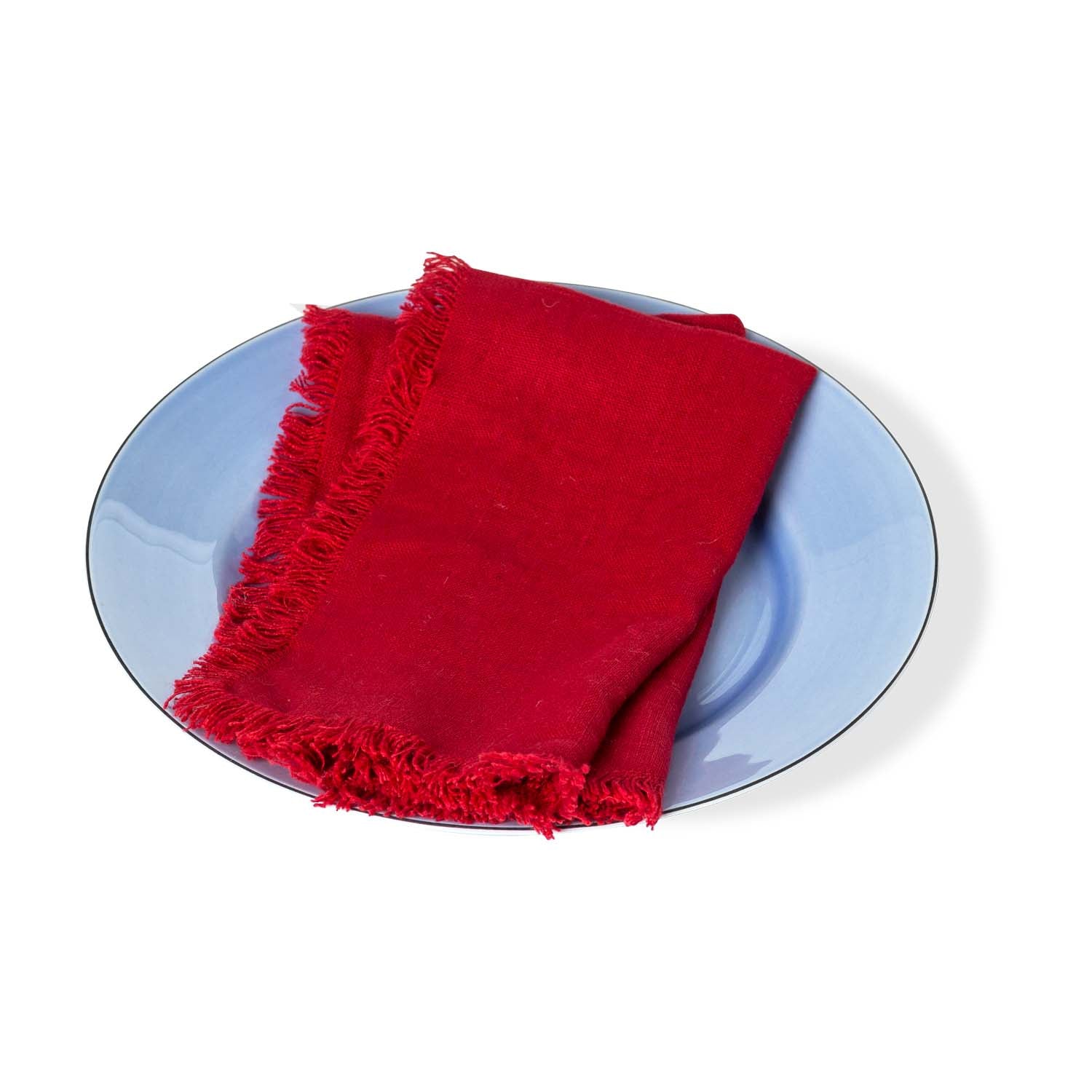 Rustic Fringe 100% Linen Napkins S/4 Eleish Van Breems Home