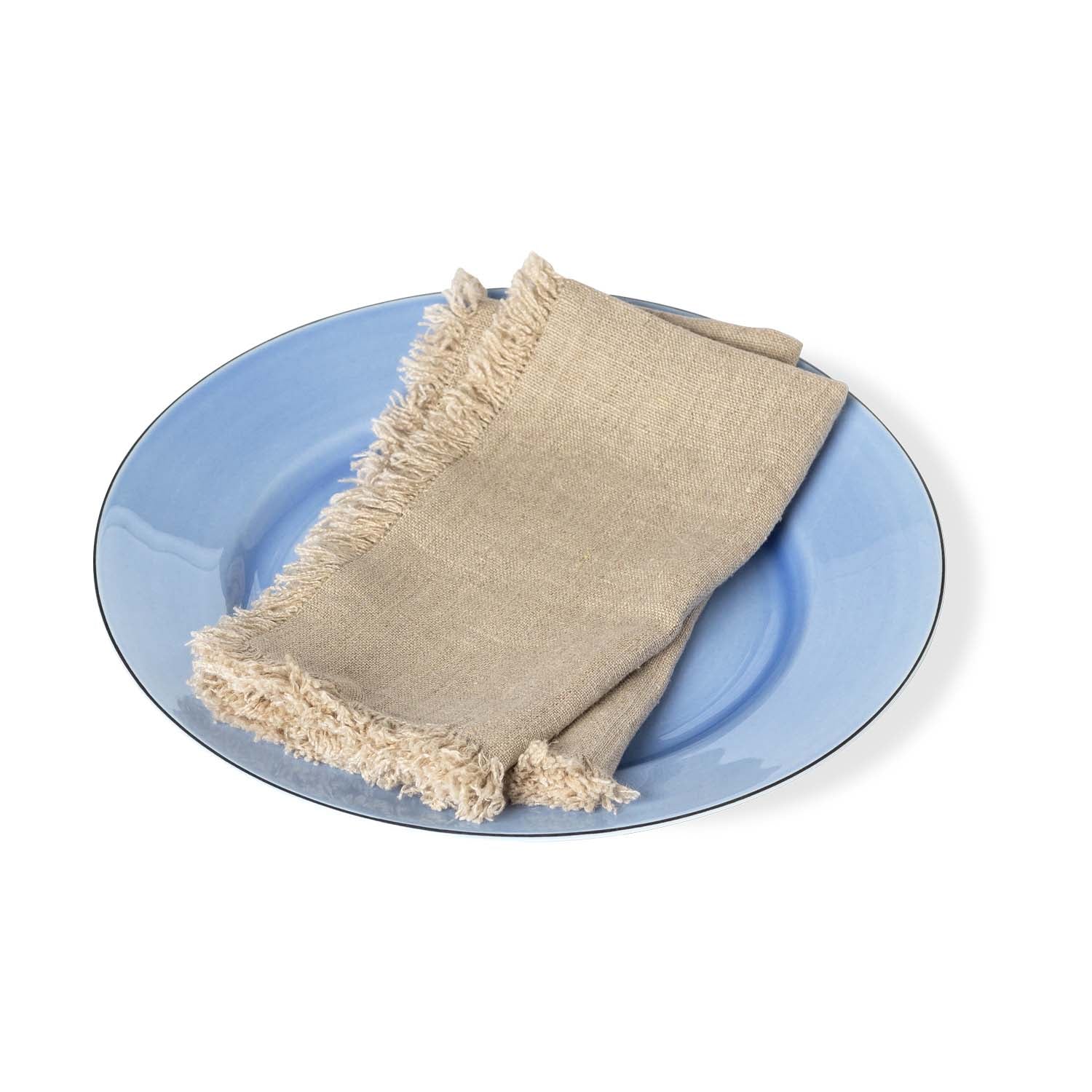 Rustic Fringe 100% Linen Napkins S/4 Eleish Van Breems Home