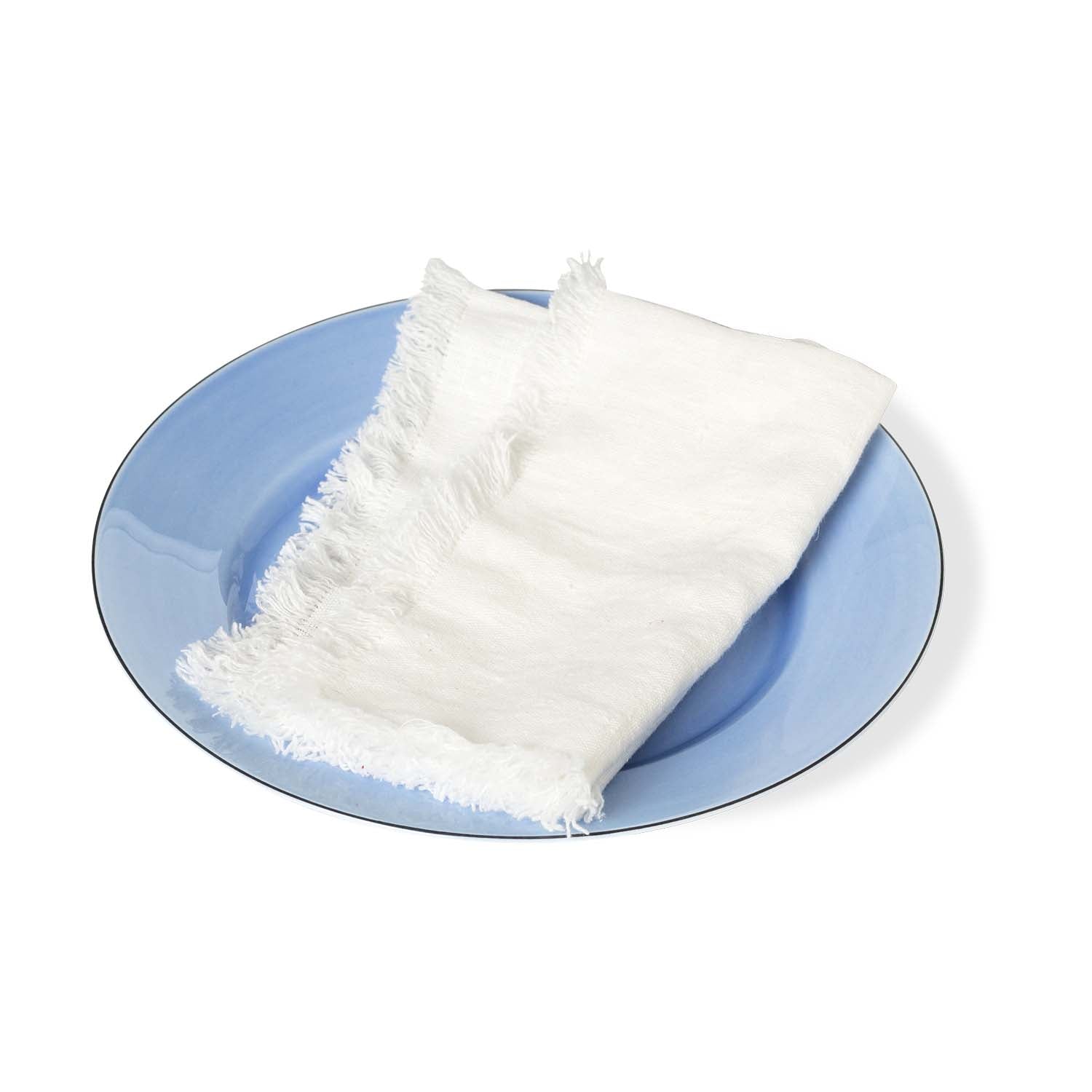 Rustic Fringe 100% Linen Napkins S/4 Eleish Van Breems Home