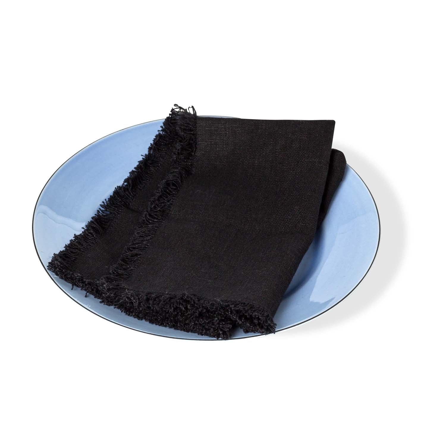 Rustic Fringe 100% Linen Napkins S/4 Eleish Van Breems Home