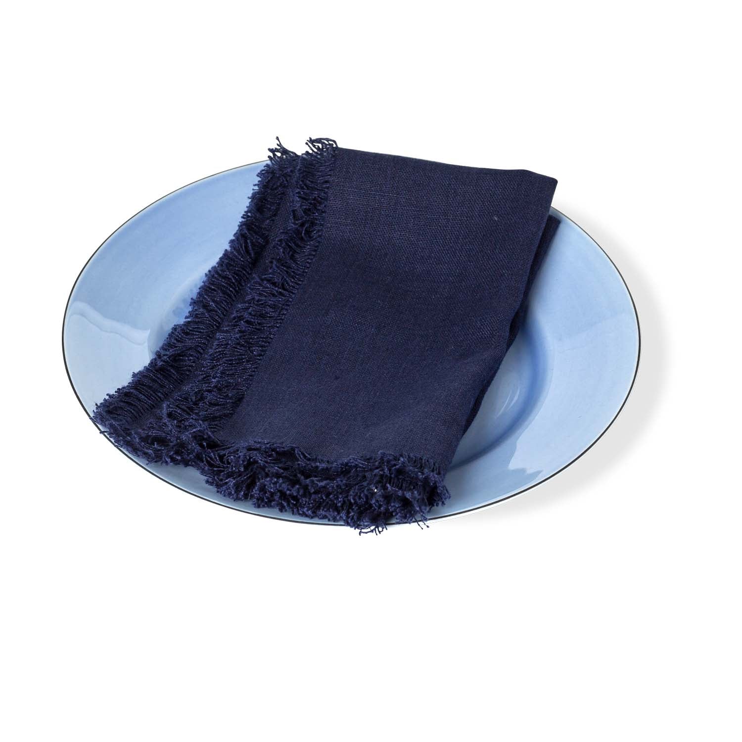 Rustic Fringe 100% Linen Napkins S/4 Eleish Van Breems Home