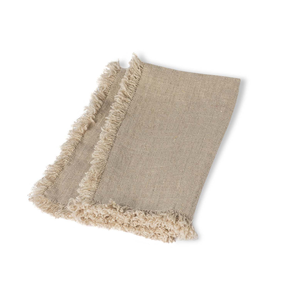 Rustic Fringe 100% Linen Napkins S/4 Eleish Van Breems Home