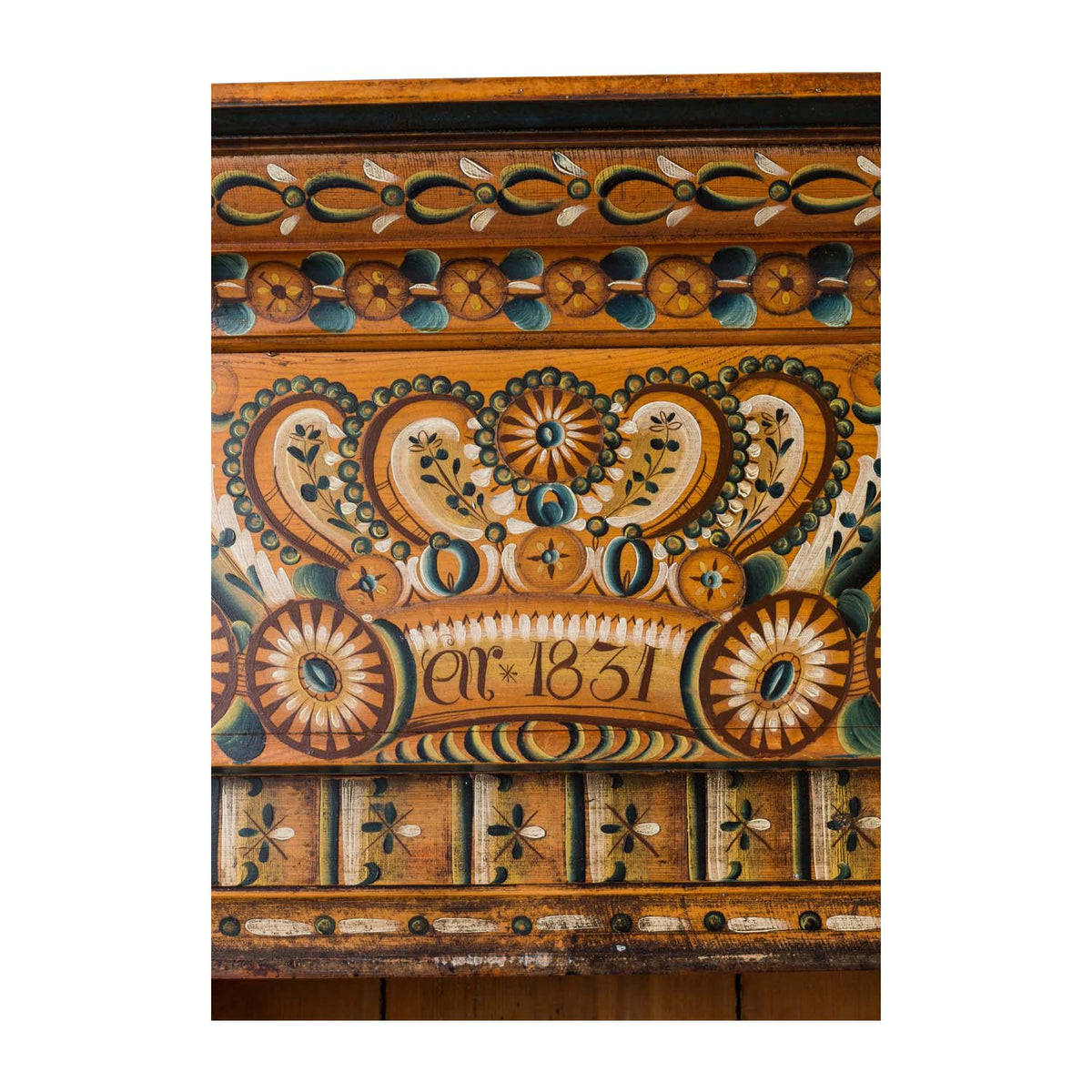 Swedish Dalarna Kurbits Painted Cupboard, dated 1831 Eleish Van Breems Home