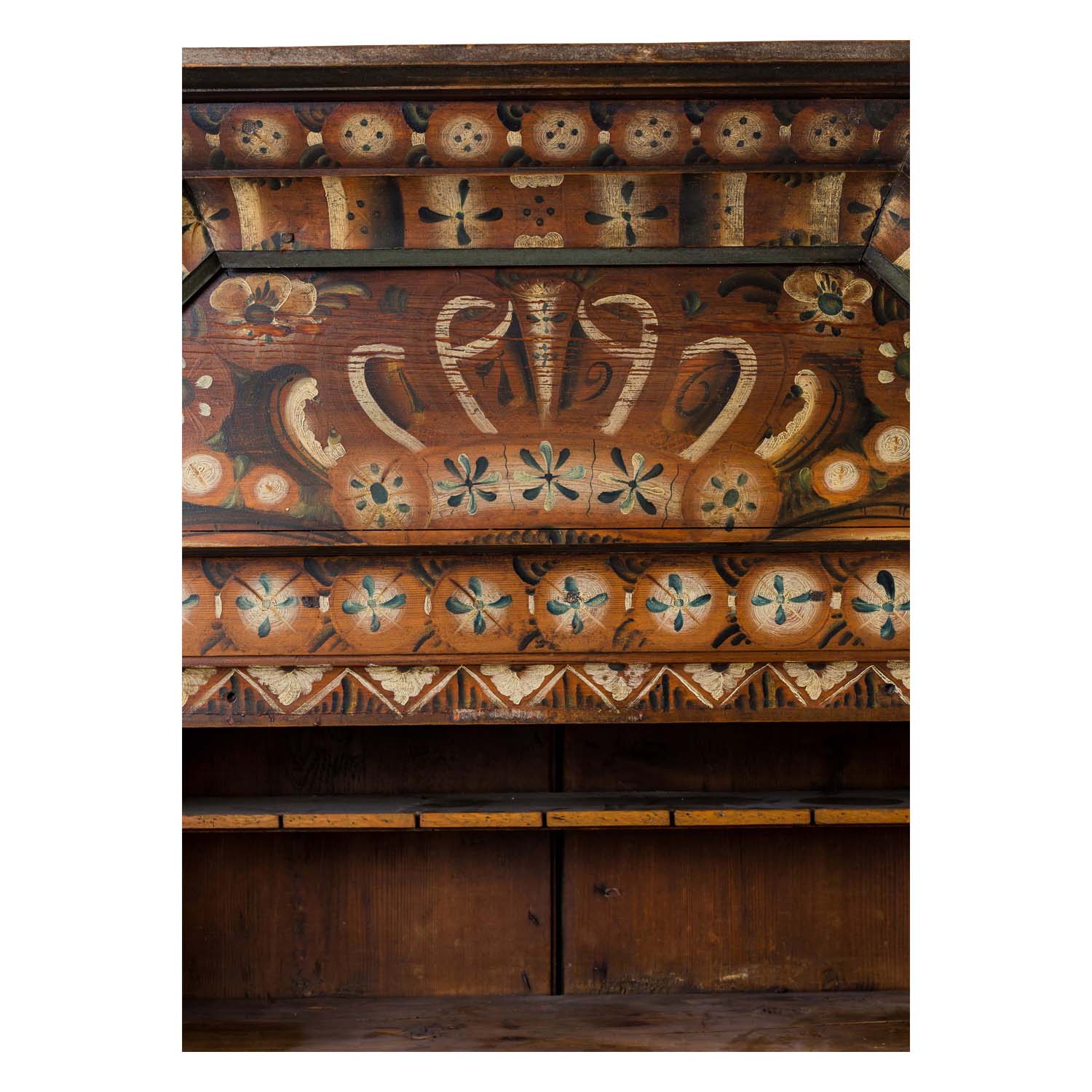 Swedish Dalarna Painted Crown Cupboard, dated 1796 Eleish Van Breems Home