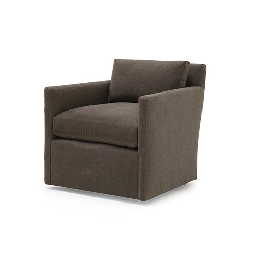 Verellen Jan Swivel  Club Chair in Casual Linen Gunmetal