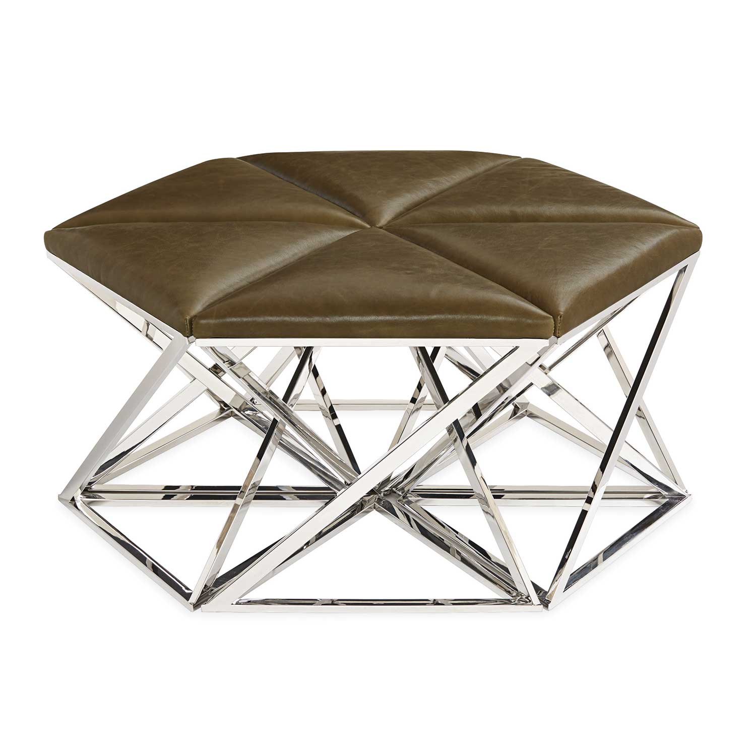 Triangular Leather Ottoman Eleish Van Breems Home