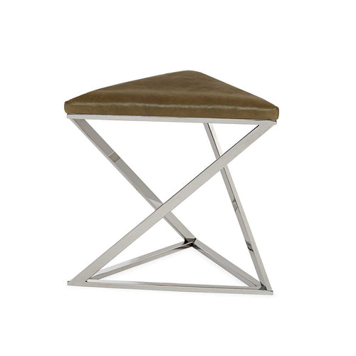 Triangular Leather Ottoman
