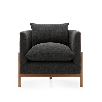 Sullivan Club Chair Base Walnut in  Orsetto Cream