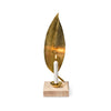 Swedish Brass Avocado Leaf Candleholder with Natural Base Eleish Van Breems Home