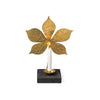 Swedish Brass Chestnut Leaf Candleholder with Black Base Eleish Van Breems Home
