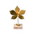Swedish Brass Chestnut Leaf Candleholder with Natural Base