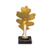 Swedish Brass Oak Leaf Candleholder with Black Base Eleish Van Breems Home
