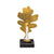 Swedish Brass Oak Leaf Candleholder with Black Base