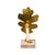 Swedish Brass Oak Leaf Candleholder with Natural Base