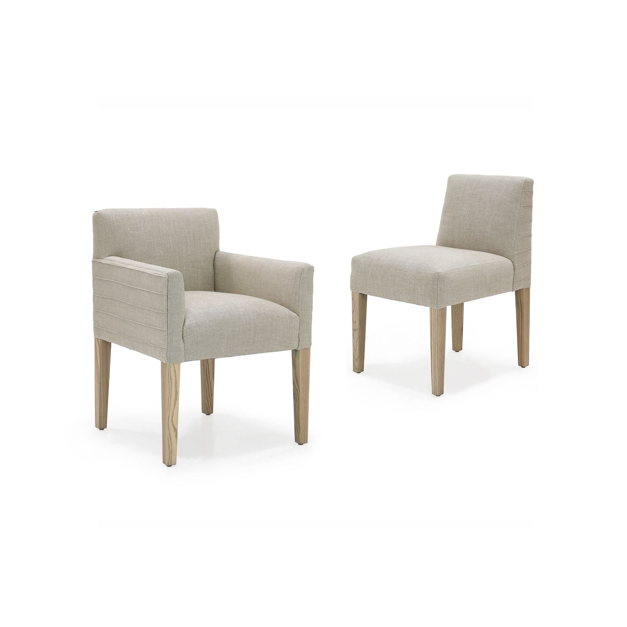 Thibaut Dining Chair with Arms in Textured Oyster Eleish Van Breems Home