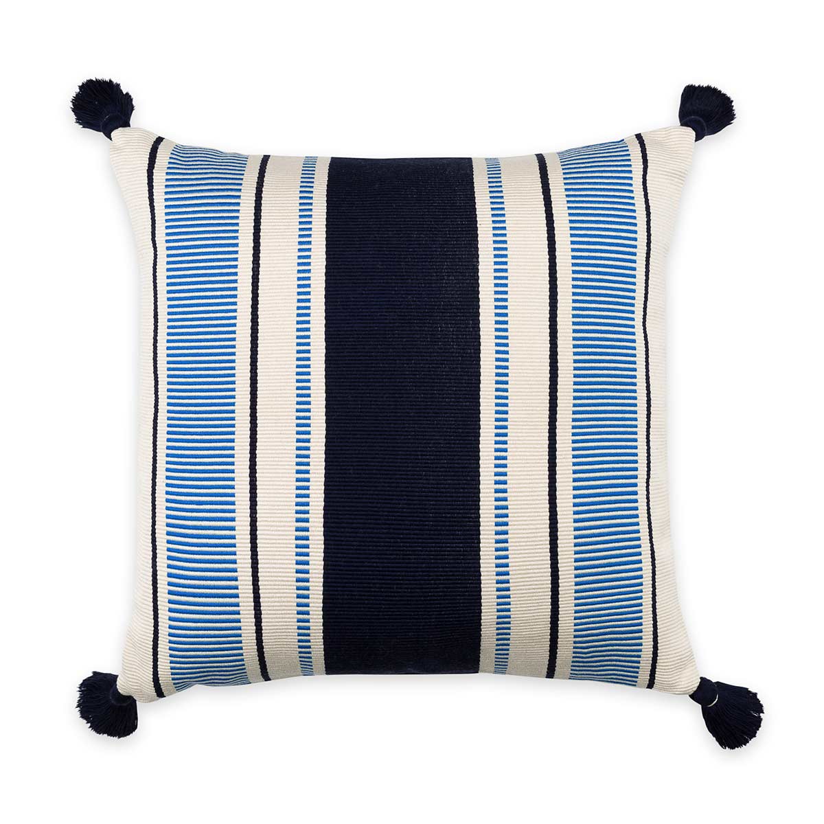 Cabana Stripe Pillow Navy/Cobalt Eleish Van Breems Home