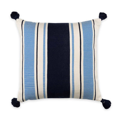 Cabana Stripe Pillow Navy/Cobalt Eleish Van Breems Home