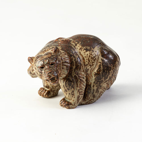 Danish Glazed Stoneware Walking Bear by Knud Kyhn