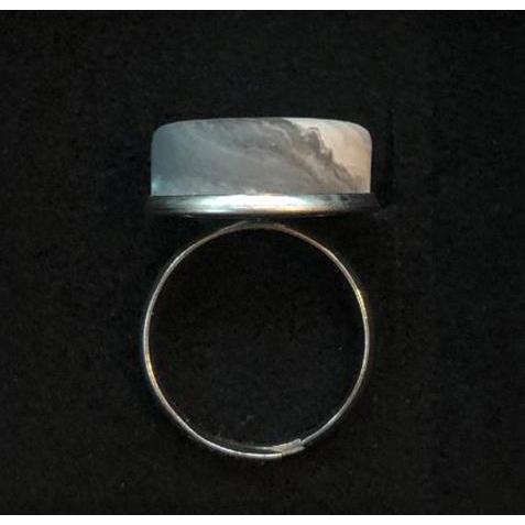 Concrete "Pastill" Ring Dark Marbled Eleish Van Breems Home