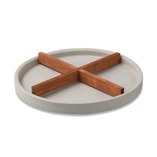 Concrete Tray with Wooden Stick