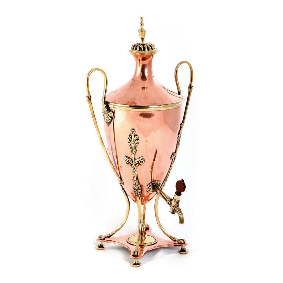 E. 19th C. Swedish Copper and Brass Samovar Eleish Van Breems Home