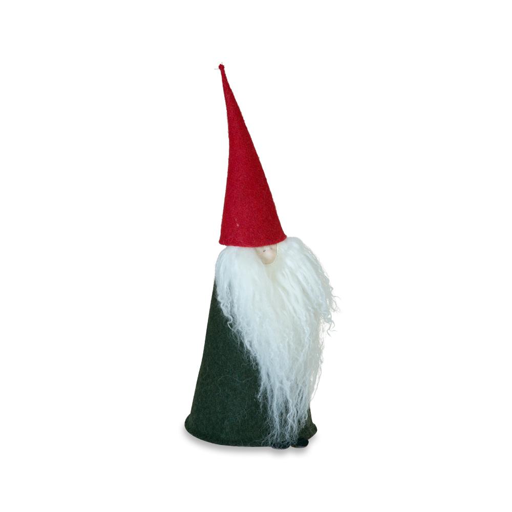 Felt Tomte Red Cap, Dark Grey Body, White Beard Medium Eleish Van Breems Home