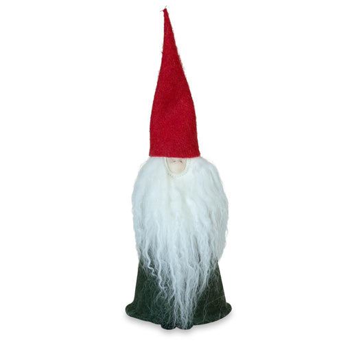 Felt Tomte Red Cap, Dark Grey Body, White Beard