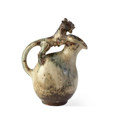 Glazed Jug with Lion Handle