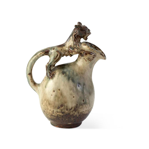 Glazed Jug with Lion Handle
