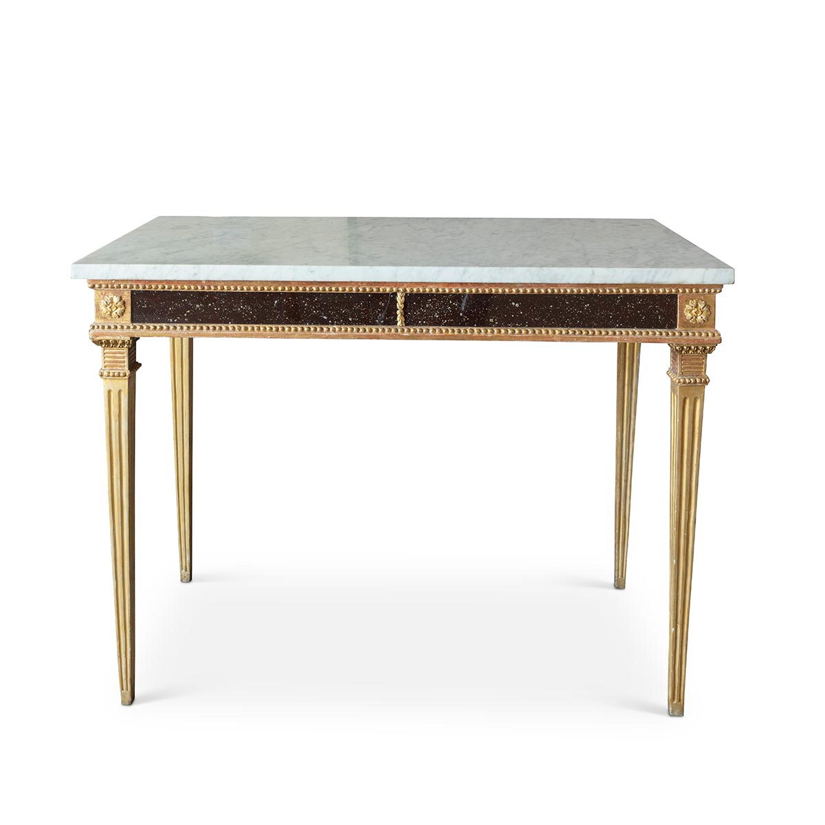 Swedish Gustavian Console Table with Glass Panels