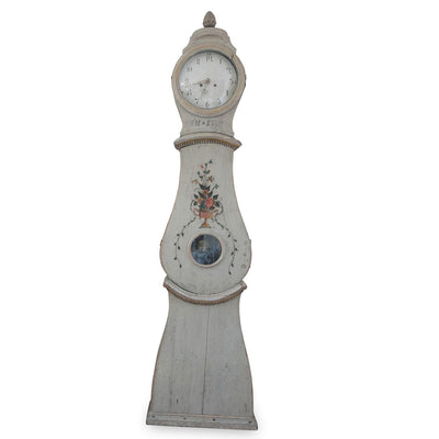 Gustavian Floral Tall Case Clock, early 19th c. Swedish Eleish Van Breems Home