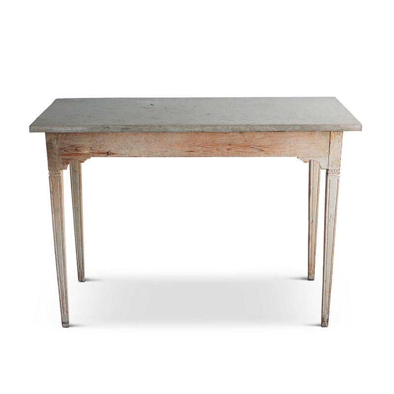 Swedish Gustavian Table with Limestone Top