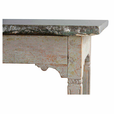 Gustavian Table with Limestone Top Eleish Van Breems Home
