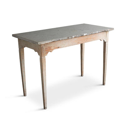 Gustavian Table with Limestone Top Eleish Van Breems Home